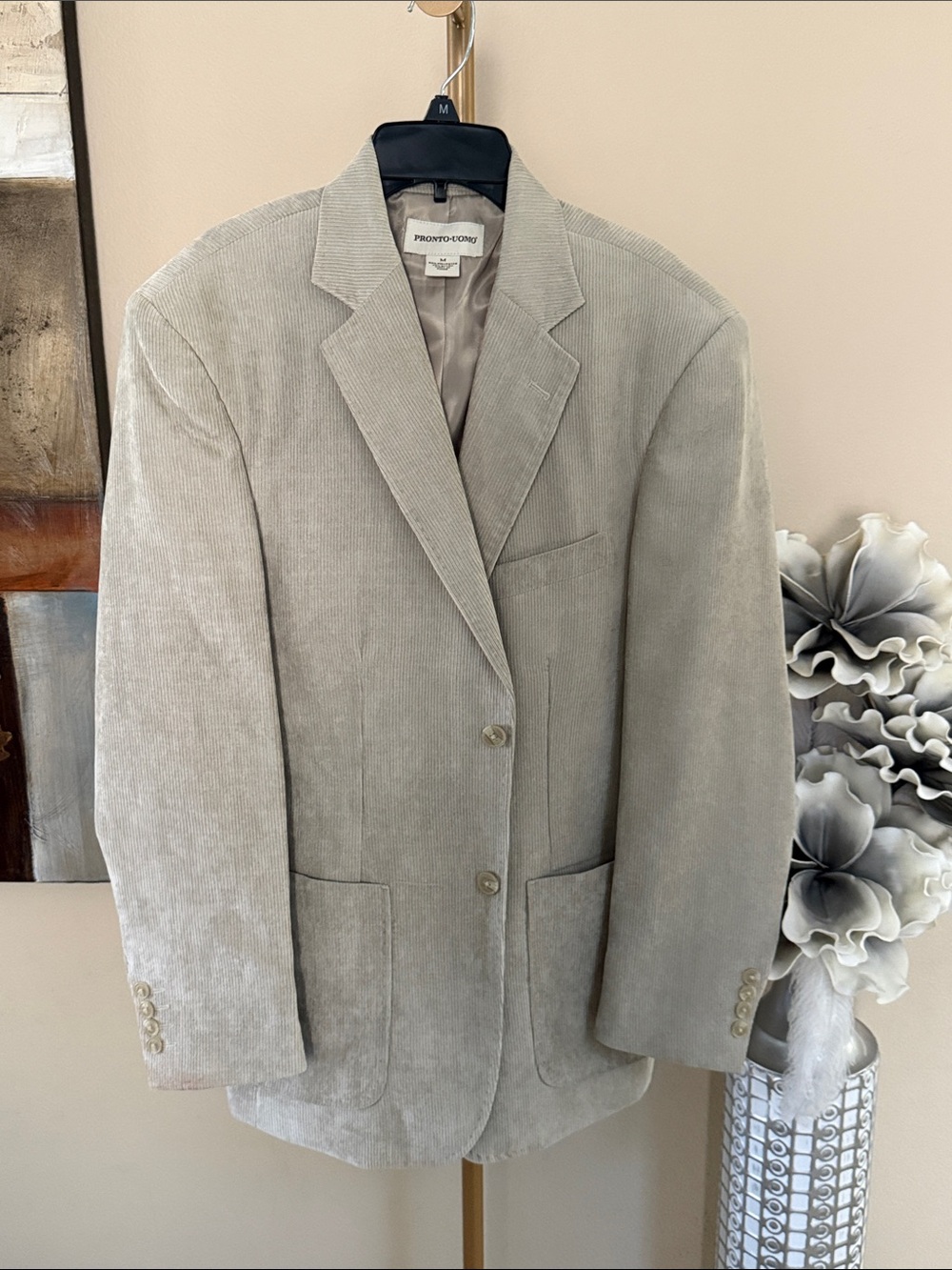 Pronto Uomo Light Gray Corduroy Sport Coat